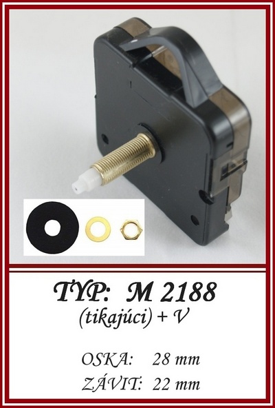 Hodinový STROJČEK: M2188 (tikajúci) - OS: 28/22 mm + V