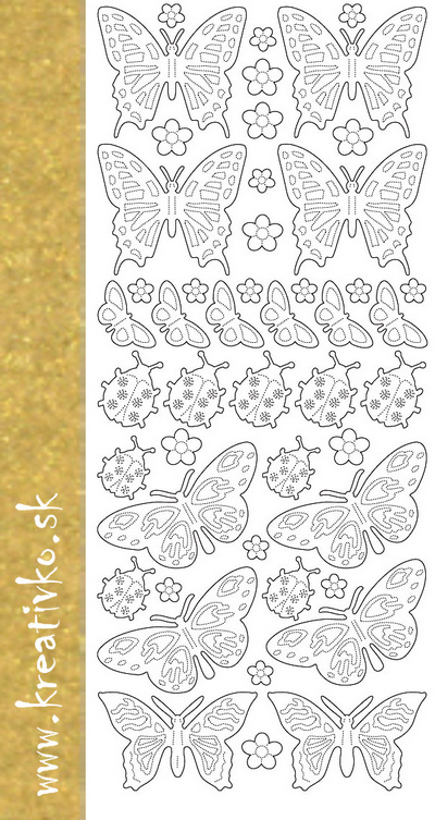 Nálepka: 25528 - Motýle a lienky (zlaté)