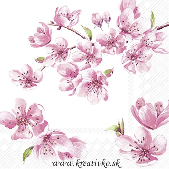 Servítka 33 x 33 cm - Čerešňové kvety