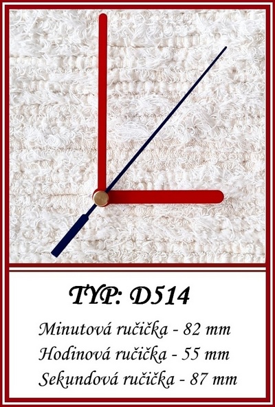 Hodinové ručičky (MO) - TYP: D514 (červené)