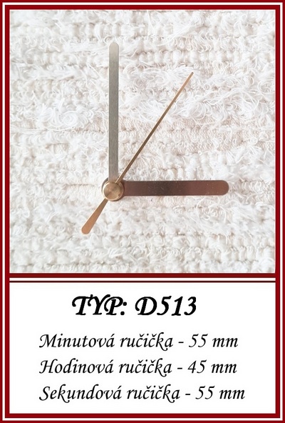 Hodinové ručičky (MO) - TYP: D513 (zlaté)