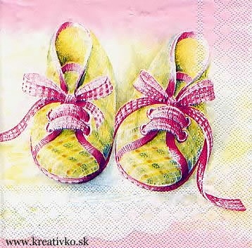 Servítka 33 x 33 cm - Ružové papučky