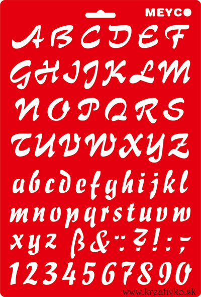 Šablóna (20,0 x 30,0 cm) - písmo