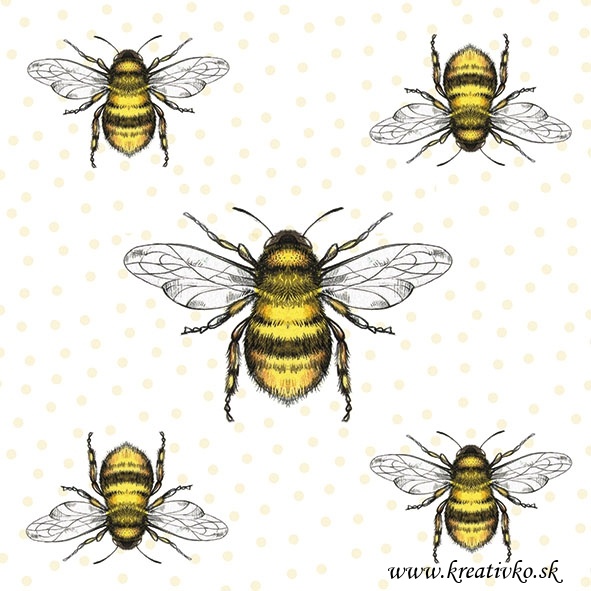 Servítka 33 x 33 cm - Včely