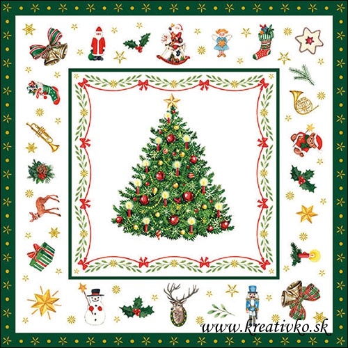 Servítka 33 x 33 cm - Vianočný stromček