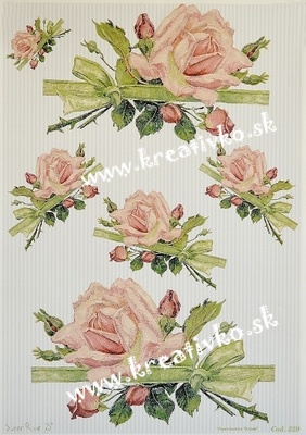 Decoupage papier 30 x 42 cm - Oranžové ruže