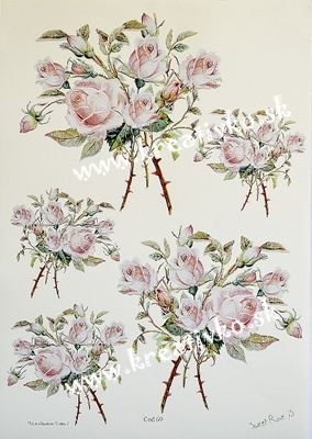 Decoupage papier 30 x 42 cm -  Kytica ružové ruže