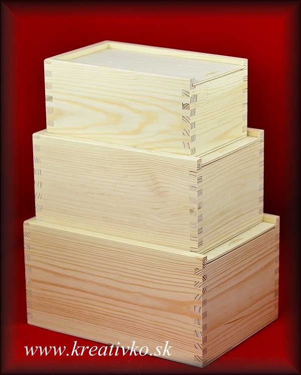 Drevená krabica: Zasúvacia - (20,0 x 14,0 x 10,5 cm)