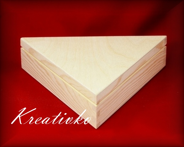 Drevená krabica: Trojuholník - (25,0 x 25,0 x 6,0 cm)