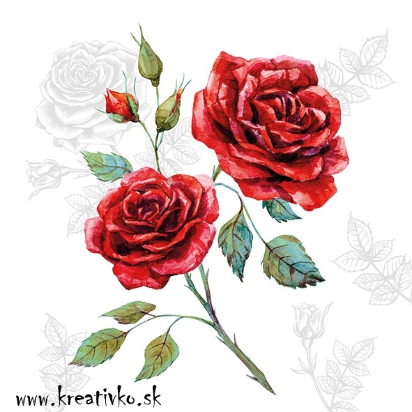 Servítka 33 x 33 cm - Ruže