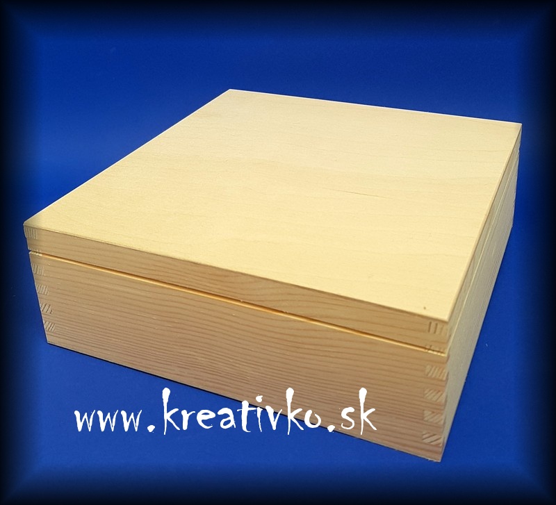 Drevená krabica ŠTVOREC - (22,5 x 22,5 x 8,0 cm)