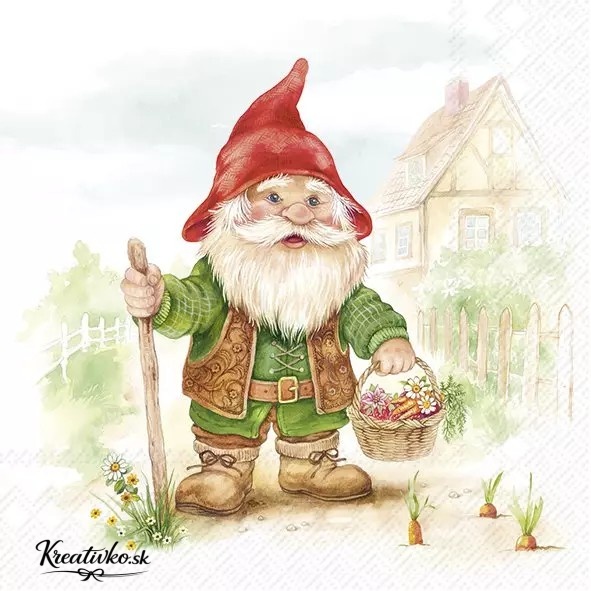 Servítka 33 x 33 cm - Trpaslík záhradník