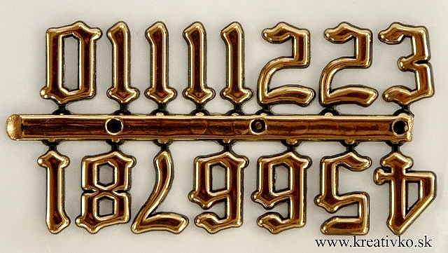 Čísla 1,5 cm - staroanglické (zlaté)