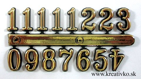 Čísla 1,2 cm - arabské (zlaté)