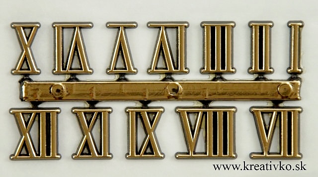 Čísla 1,2 cm - rímske - rovné (zlaté)