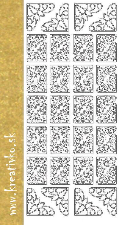 Nálepka: 25550 - Ornamentové rohy (zlaté)