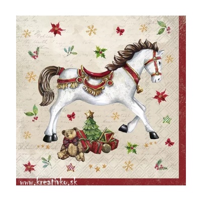 Servítka 25 x 25 cm - Vianočný koník
