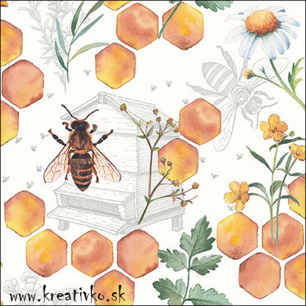 Servítka 33 x 33 cm - Včely