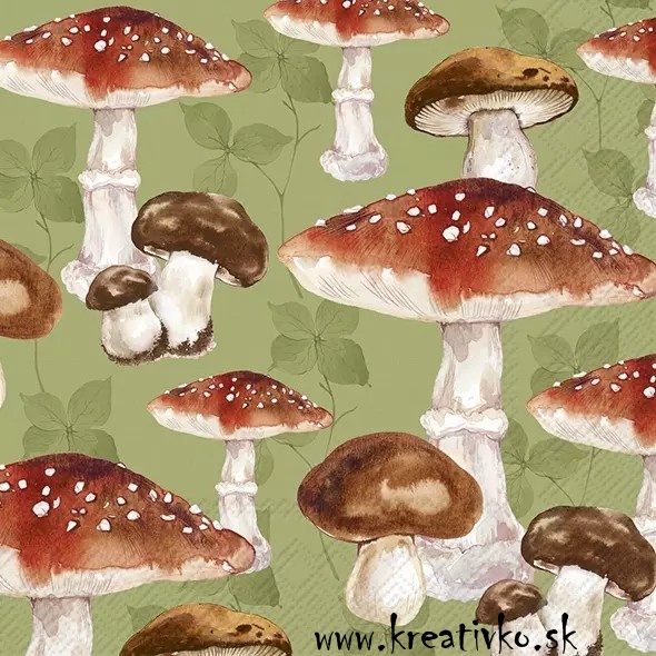 Servítka 33 x 33 cm - Hríby