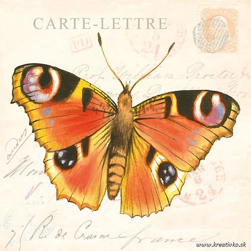 Servítka 33 x 33 cm - Motýľ