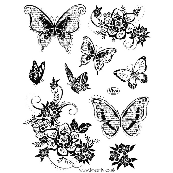 Silikónová pečiatka - Motýle