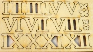 Čísla na hodiny 2,0 cm - rímske (drevené)