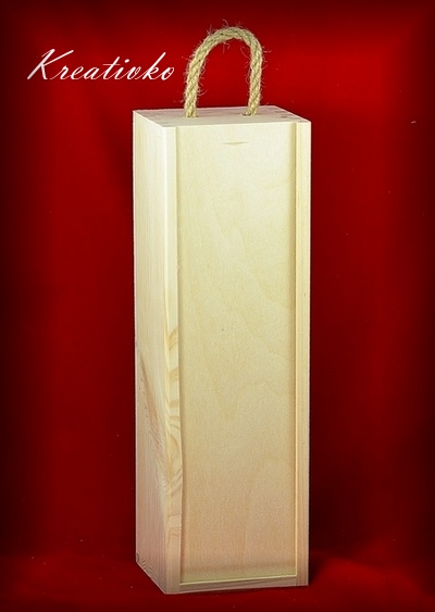 Drevená krabica: na 1 víno (zasúvacia) - (35,0 x 11,0 x 10,0 cm)