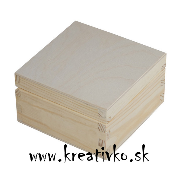 Drevená krabica ŠTVOREC - (11,0 x 11,0 x 5,5 cm) 