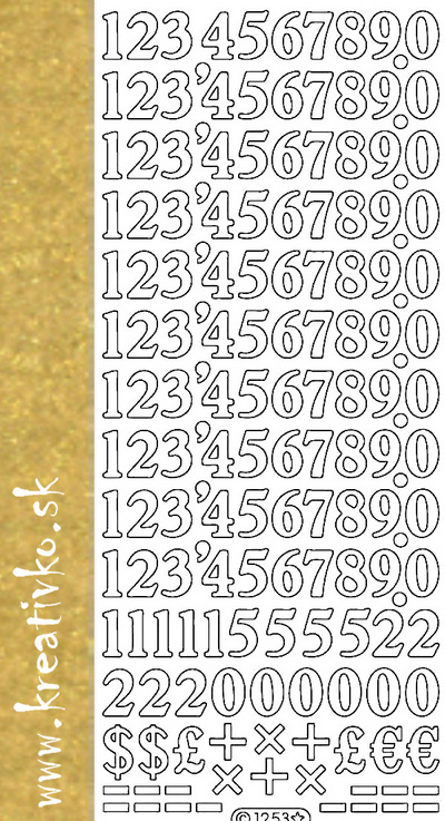 Nálepka: 25588 - Čísla (zlaté)