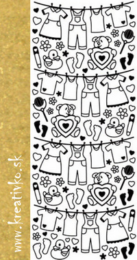 Nálepka: 25450 - Detské oblečenie (zlaté)