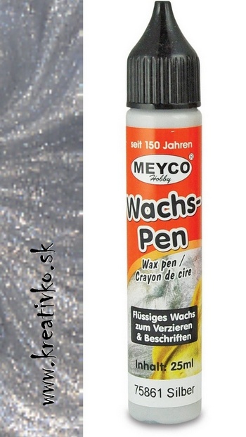 Voskové pero na sviečky MEYCO 25 ml - strieborné