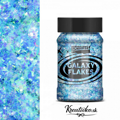 Dúhové Galaxy Flakes vločky Pentart – Uranus Blue