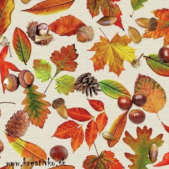 Servítka 33 x 33 cm - Jesenné listy a plody