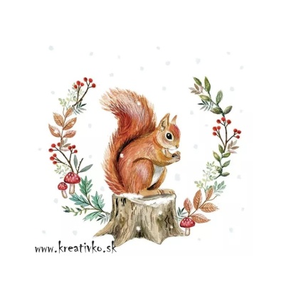 Servítka 25 x 25 cm - Veverička
