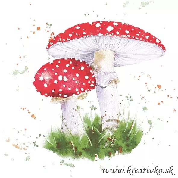 Servítka 33 x 33 cm - Červené muchotrávky