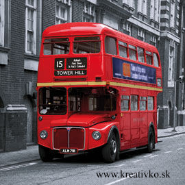 Servítka 33 x 33 cm - Červený autobus