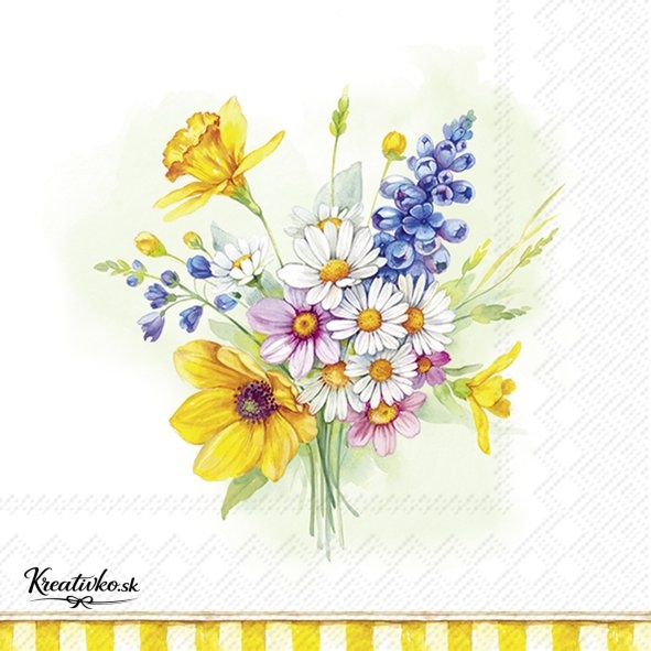 Servítka 33 x 33 cm - Farebná lúčna kytica