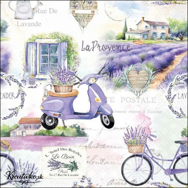 Servítka 33 x 33 cm - Levanduľová Provence