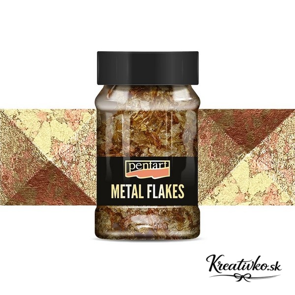 Vločky metalickej dymovej fólie Pentart M4 – zlato / meď