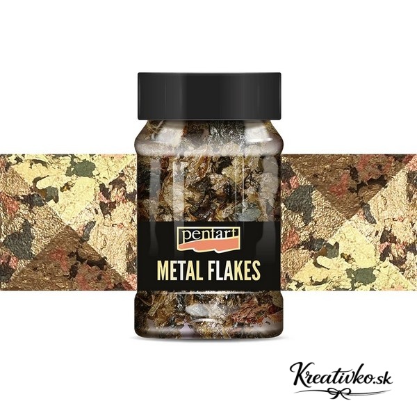 Vločky metalickej dymovej fólie Pentart M10 – zlato / meď / modrá