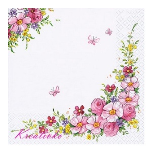 Servítka 25 x 25 cm - Kvetinová roh