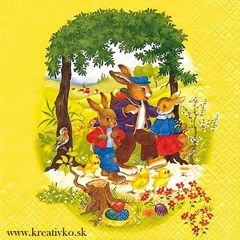 Servítka 33 x 33 cm - Zajačiky