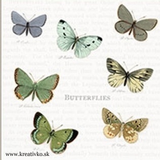 Servítka 33 x 33 cm - Motýle