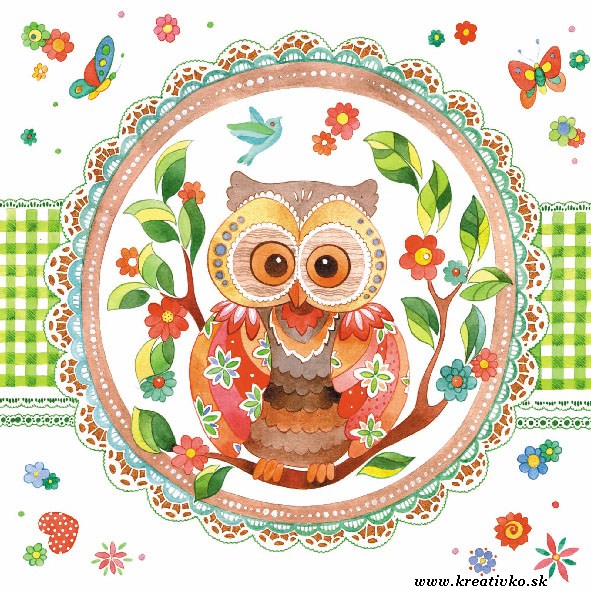 Servítka 33 x 33 cm - Sova