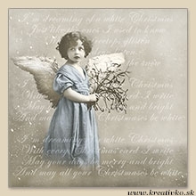 Servítka 33 x 33 cm - Anjel s vetvičkou