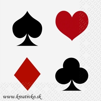 Servítka 25 x 25 cm - Poker