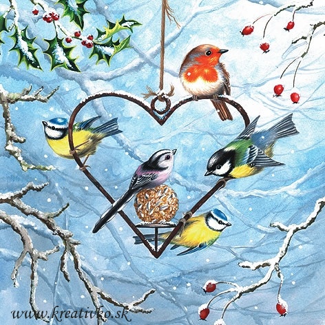 Servítka 33 x 33 cm - Vtáčiky