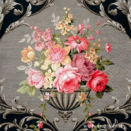 Servítka 33 x 33 cm - Kvetinová kytica vo váze