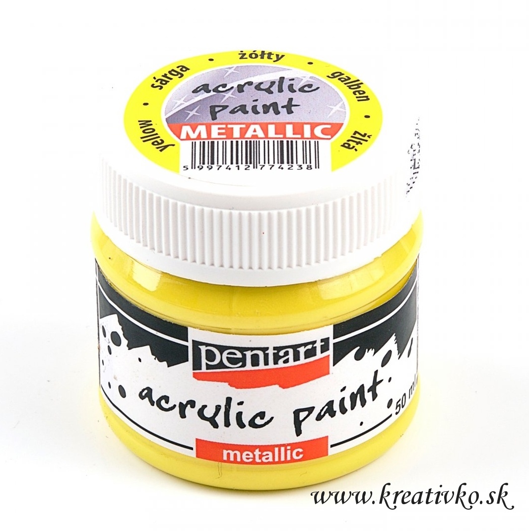 Akrylová farba PENTART (metalická) 50 ml - žltá