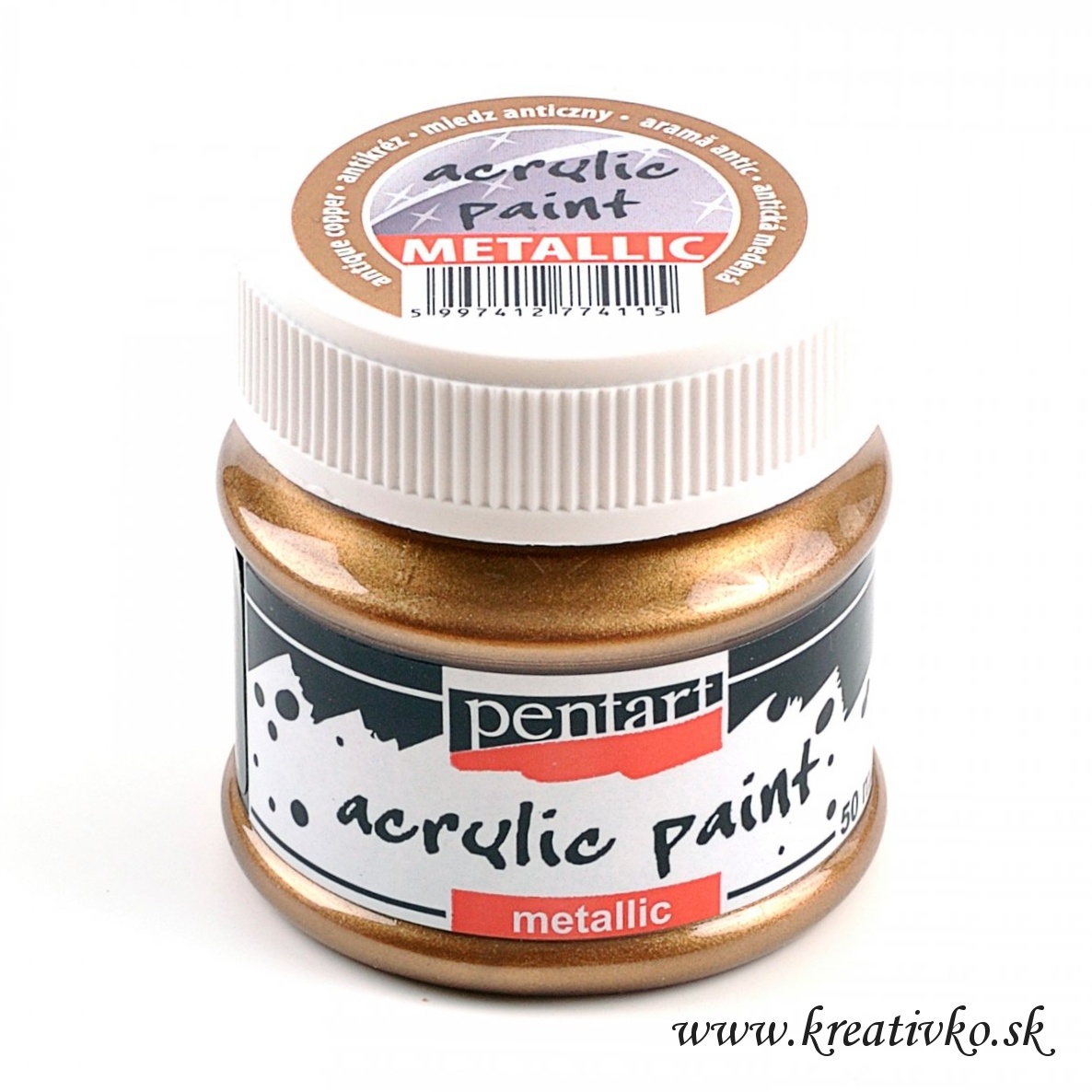 Akrylová farba PENTART (metalická) 50 ml - antická medená